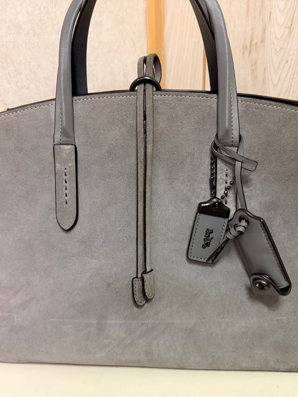 Coach 1941 Cooper Carryall Gray Suede Tote and Crossbody Strap